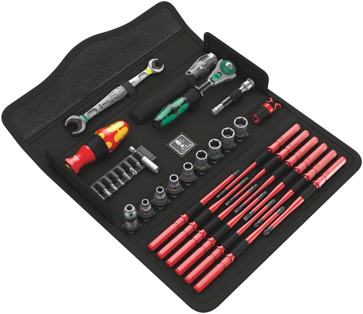 WERA Werkzeug-Set, 05135926001, Kraftform Kompakt W 1 Wartung, 35‑teilig