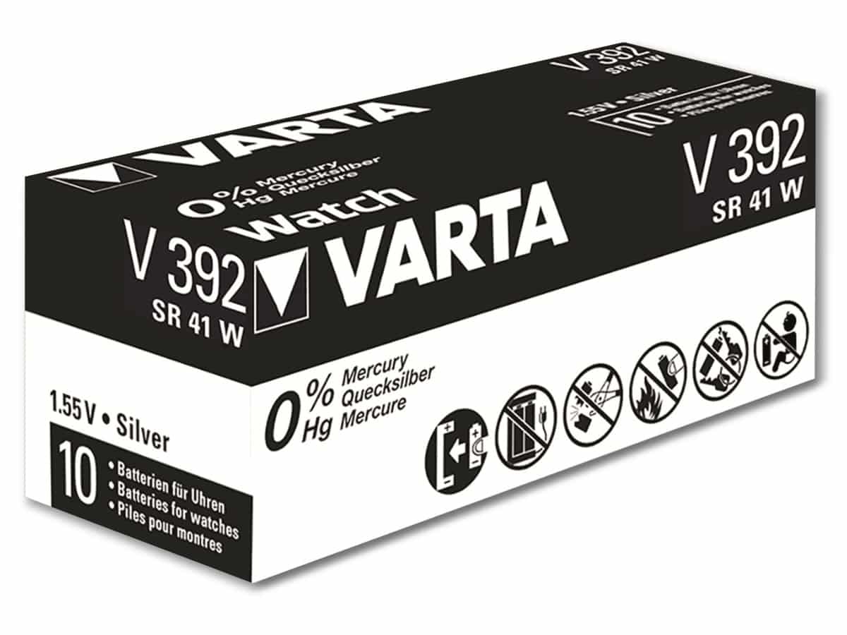 VARTA Knopfzelle Silver Oxide, 392 SR41, 1.55V, 10 Stück