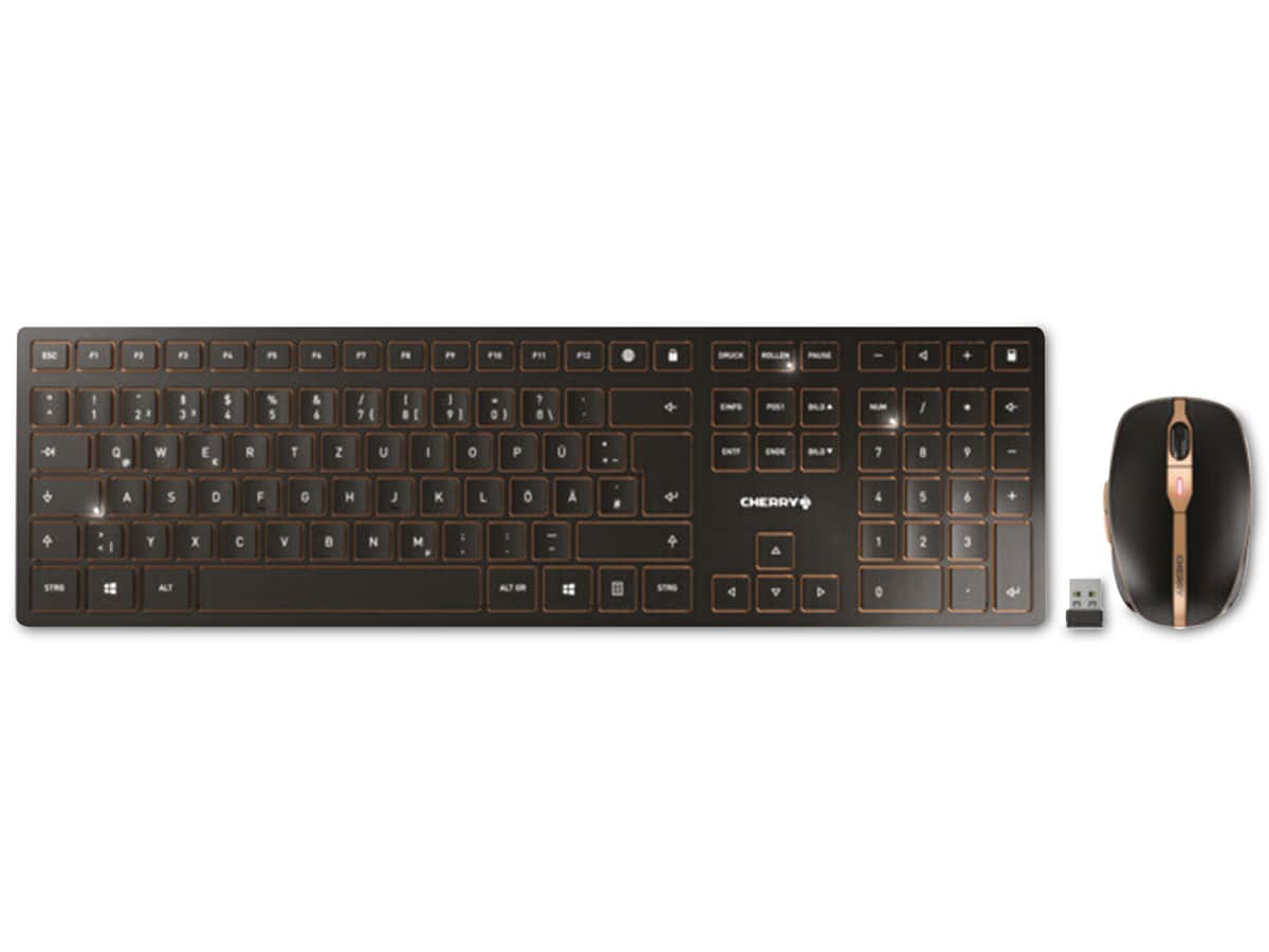 CHERRY Maus- und Tastaturset DW 9100, Slim, schwarz