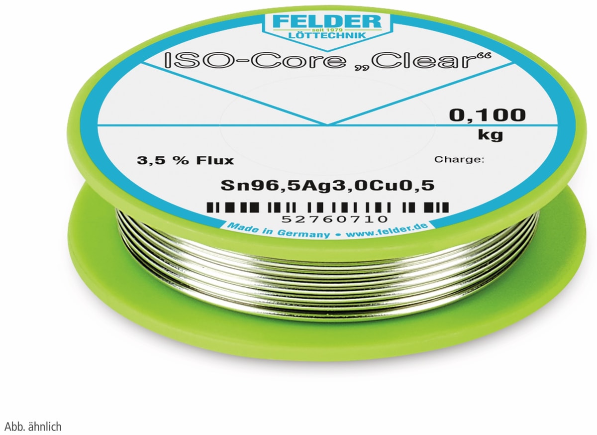 FELDER LÖTTECHNIK Lötdraht ISO-Core "Clear", 0,75 mm, 100 g