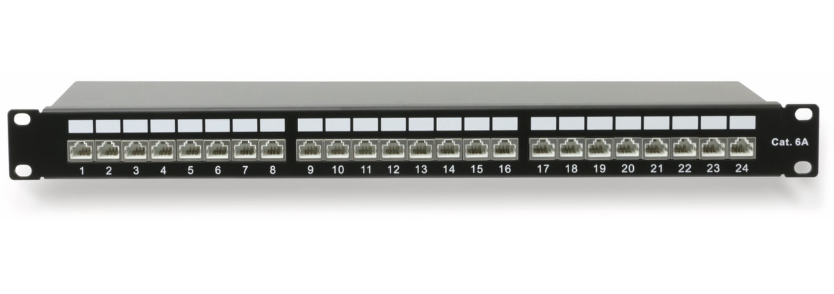 RED4POWER CAT.6a Patchpanel R4-N119S, 24-fach, 19", schwarz