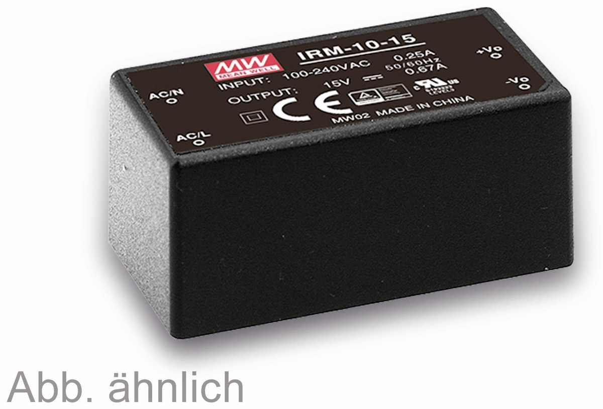 MEAN WELL AC/DC-Printnetzteil IRM-10-24, 24 V-/0,42 A, 10 W