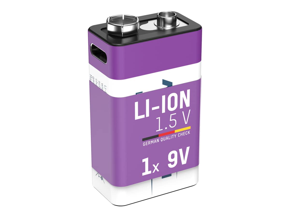 ANSMANN Li-Ion 9V-Block-Akku, Typ 400 (min. 340mAh)