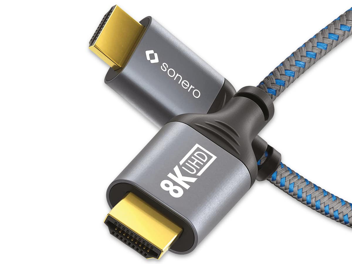 SONERO HDMI-Kabel, 8K60, grau/blau, 3 m