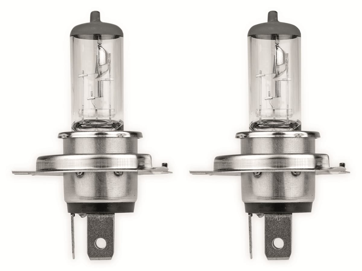 EUFAB Halogen-Autolampe H4, 12V, 60/55W, P43T, 2 Stück