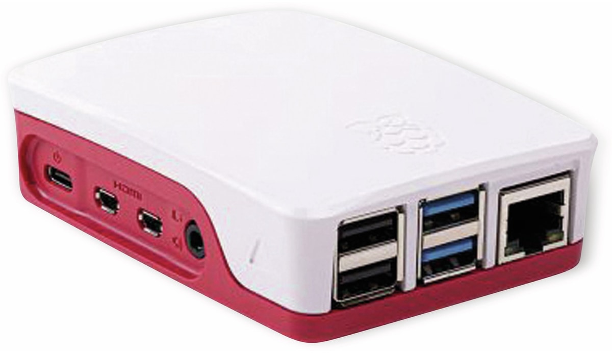 RASPBERRY PI 4 Model B Gehäuse, Kunststoff, Rot/Weiß