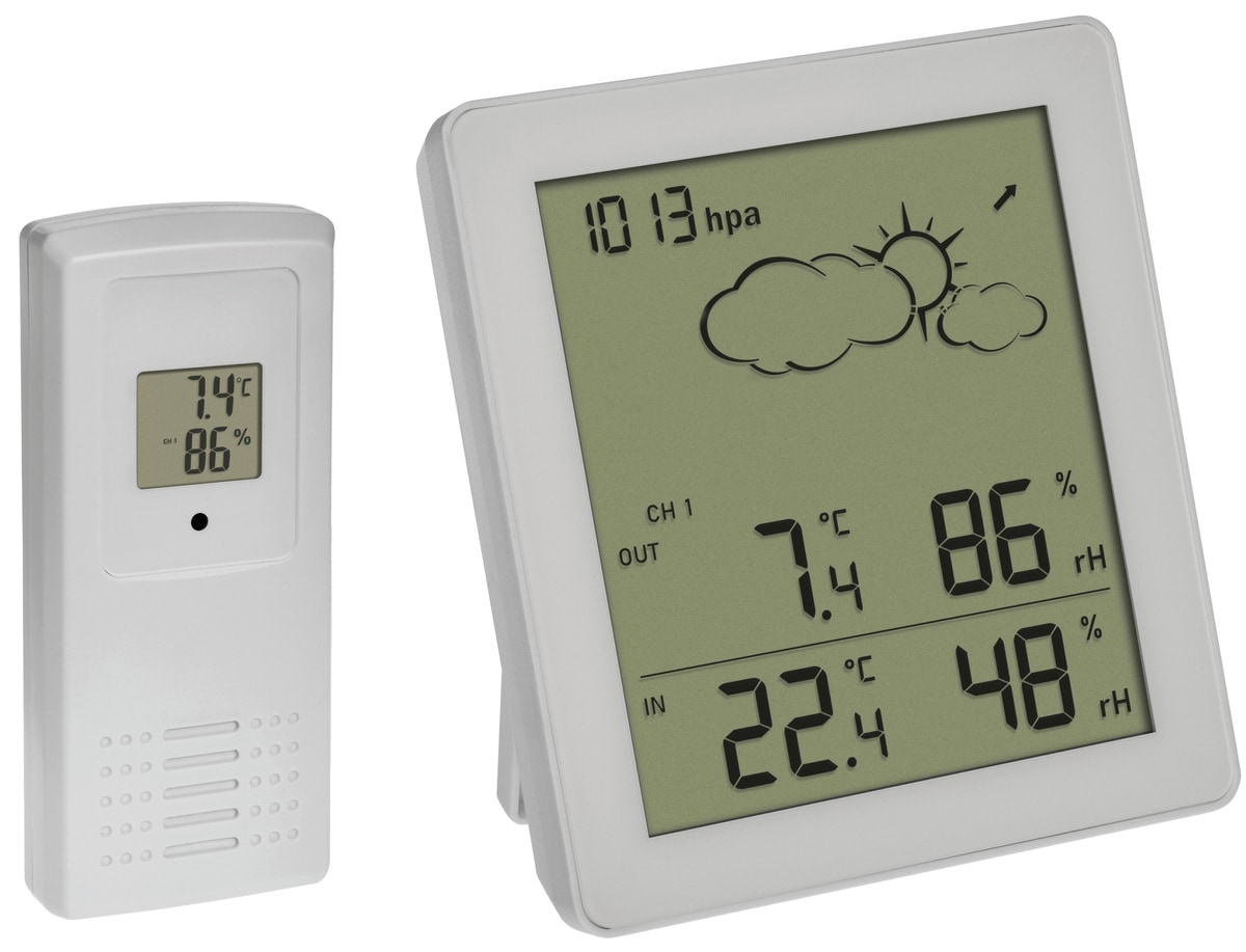 TFA Funk-Wetterstation CLEAR, 35.1168.02, weiß