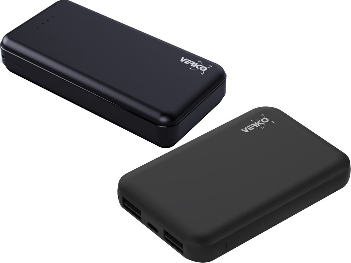 VERICO Powerbank 2 Stück im Vorteilsset, 10.000mAh + 5.000mAH