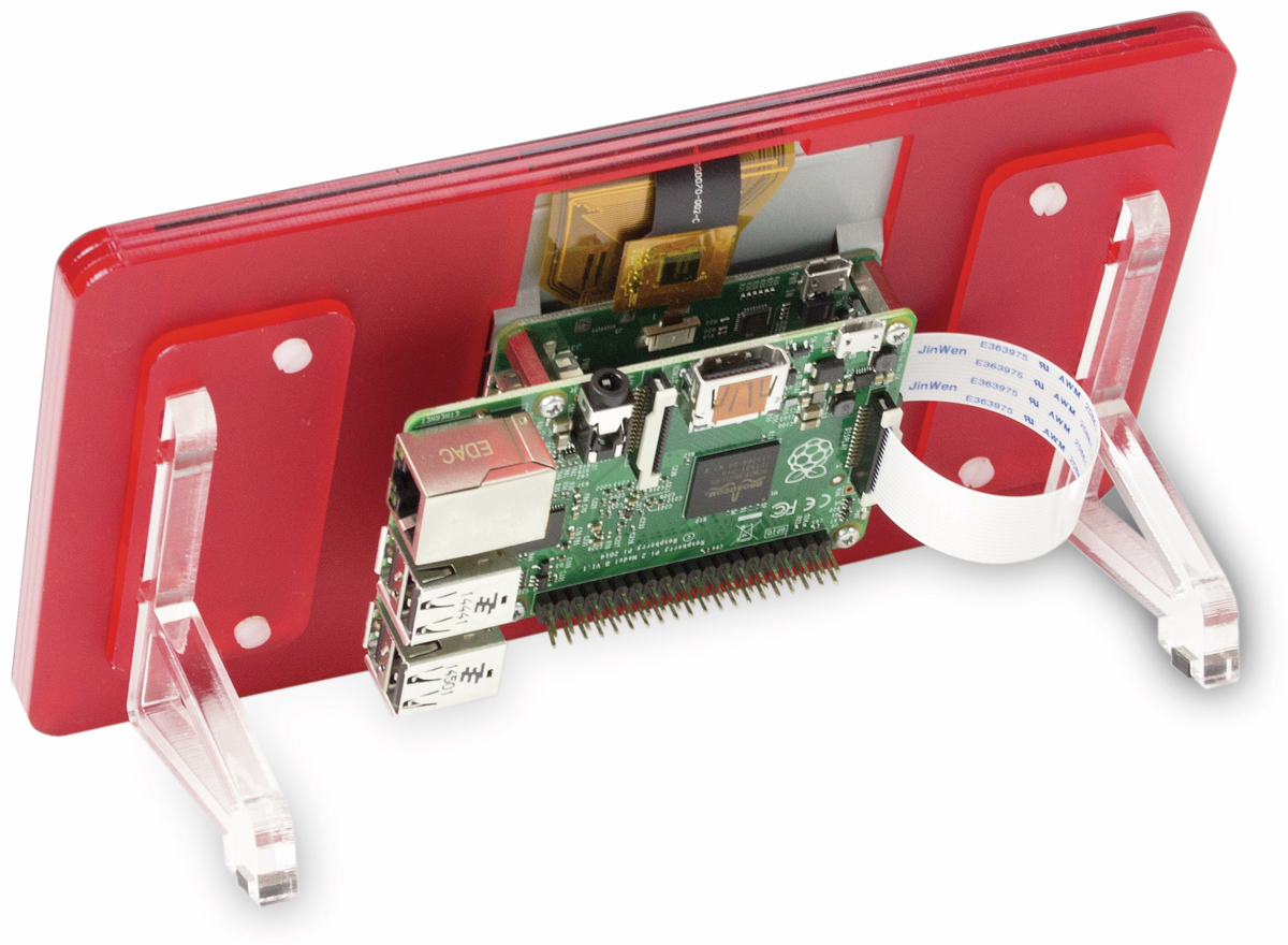 RASPBERRY PI 7" Touch-Display-Rahmen Coupe (rot)