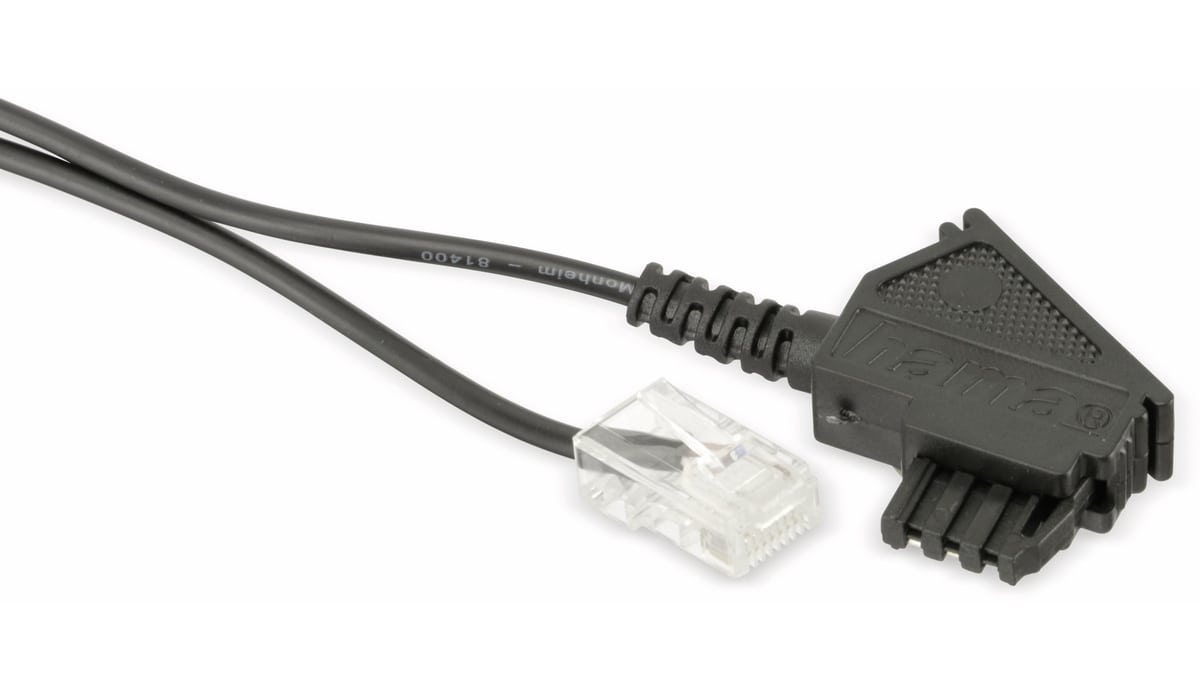 S-IMPULS DSL-Anschlusskabel TAE-F auf RJ45 8P2C, schwarz, 3 m