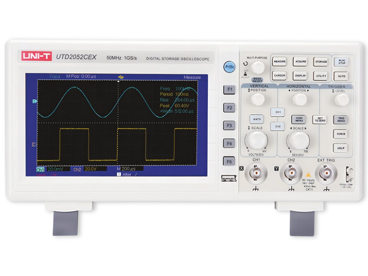 UNI-T Speicher-Oszilloskop UTD2052CEX+, 2 Kanal, 50 MHz