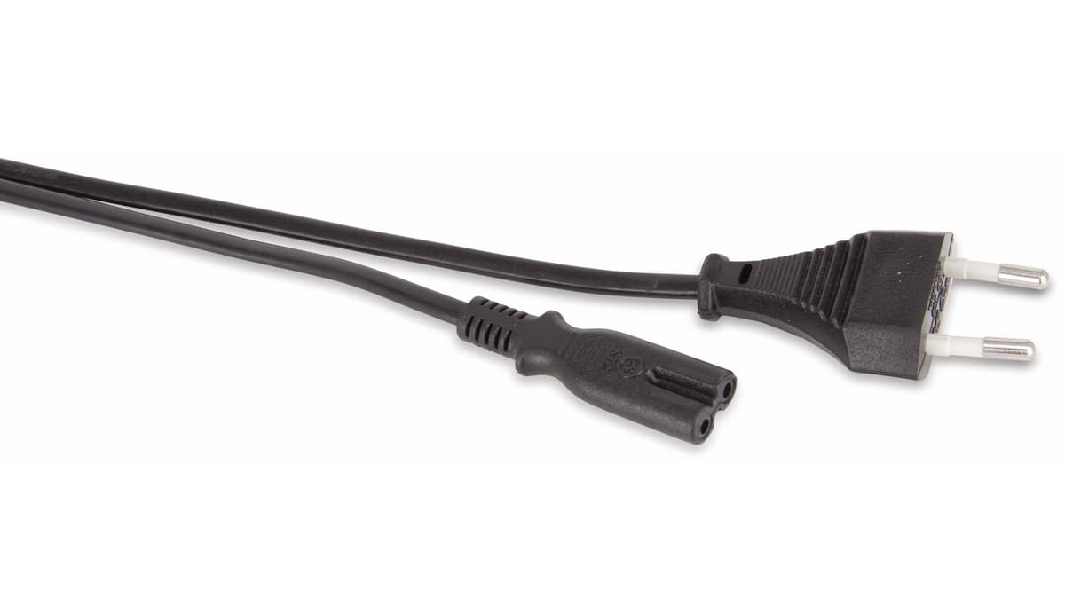 GOOBAY Euro-Netzkabel, 3 m, schwarz