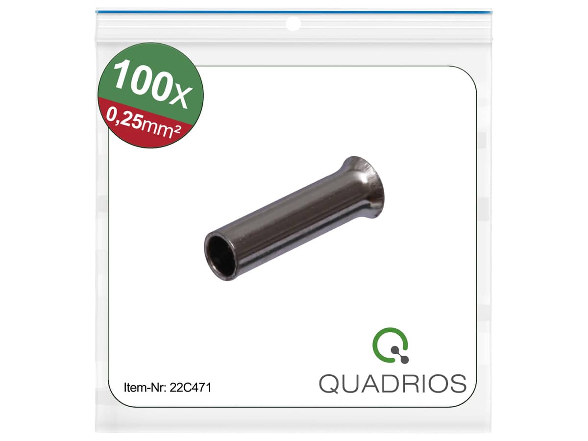 QUADRIOS Aderendhülse, 22C471, 0,25 mm², Unisoliert, 100 St.