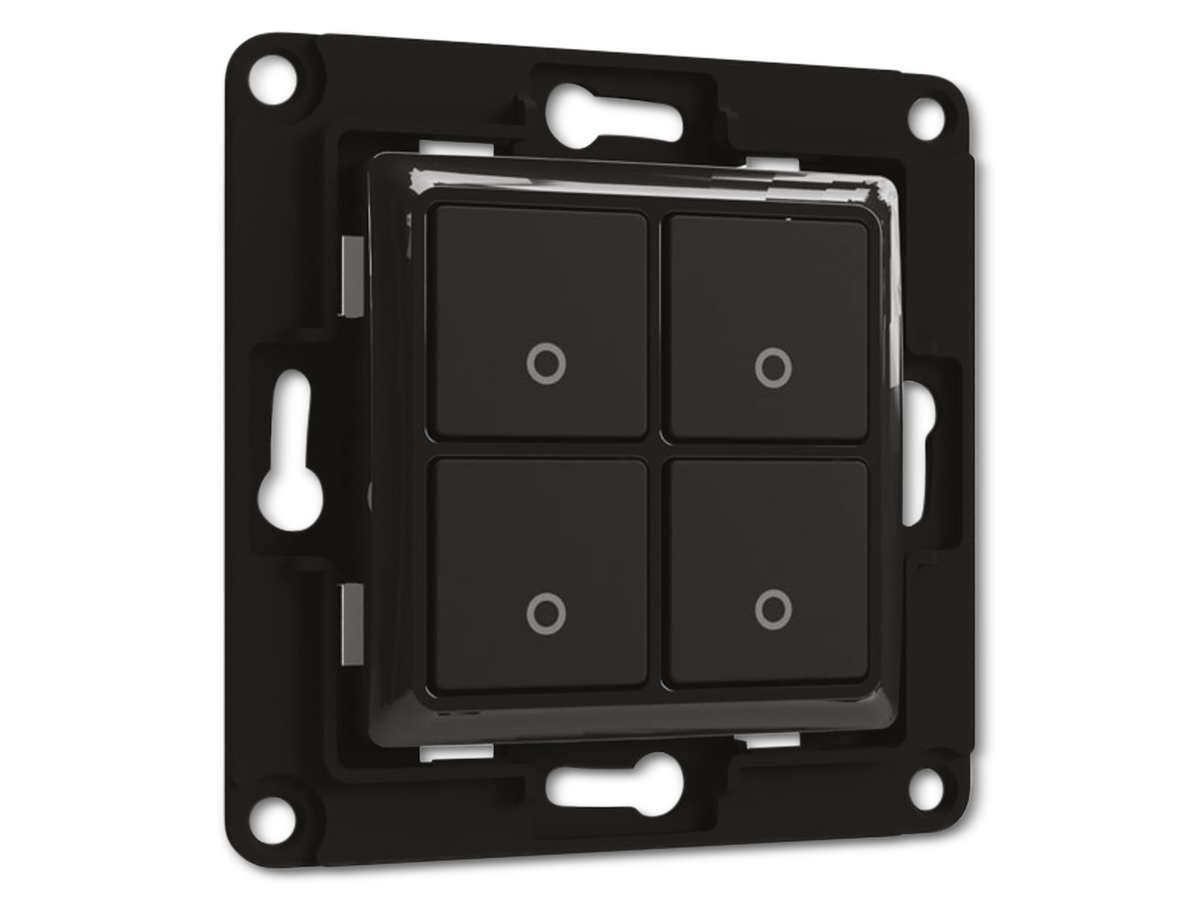 SHELLY Wandtaster Wall Switch 4, schwarz, 4-fach