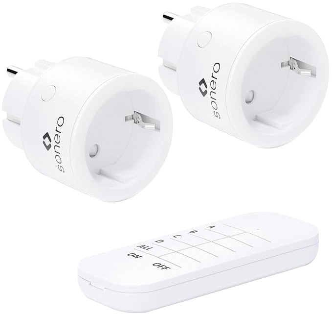 SONERO Funksteckdosen-Set S-RCS102, 1 Sender, 2 Empfänger, weiß