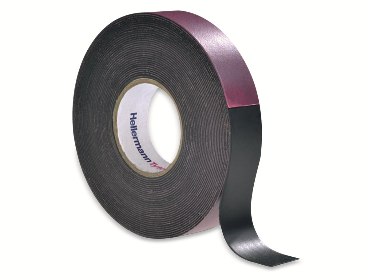 HELLERMANNTYTON Isolierband, 711-10200, HTAPE-POWER600, selbstverschweißend, schwarz, 19mmx6,7m