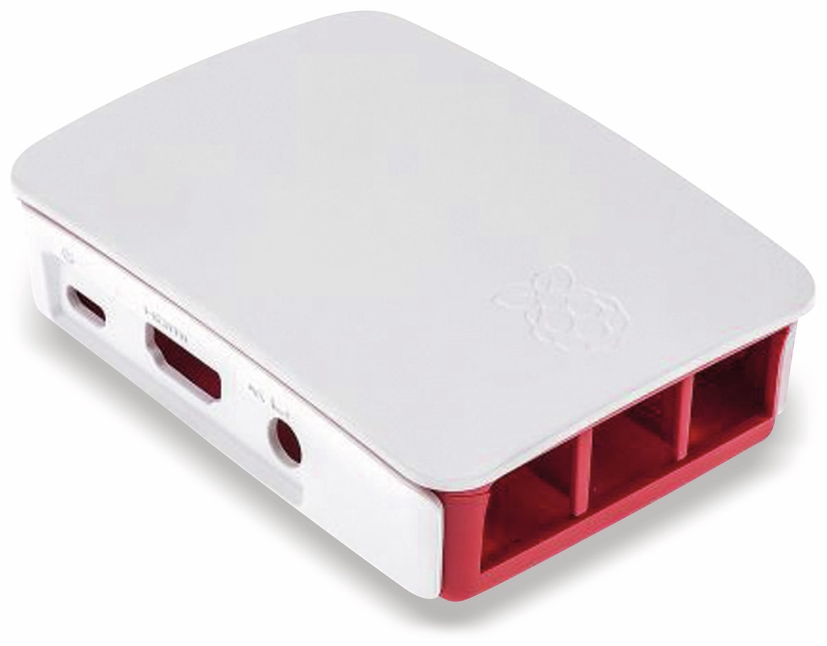 RASPBERRY PI 3 Model B, Gehäuse, himbeerfarben/weiß