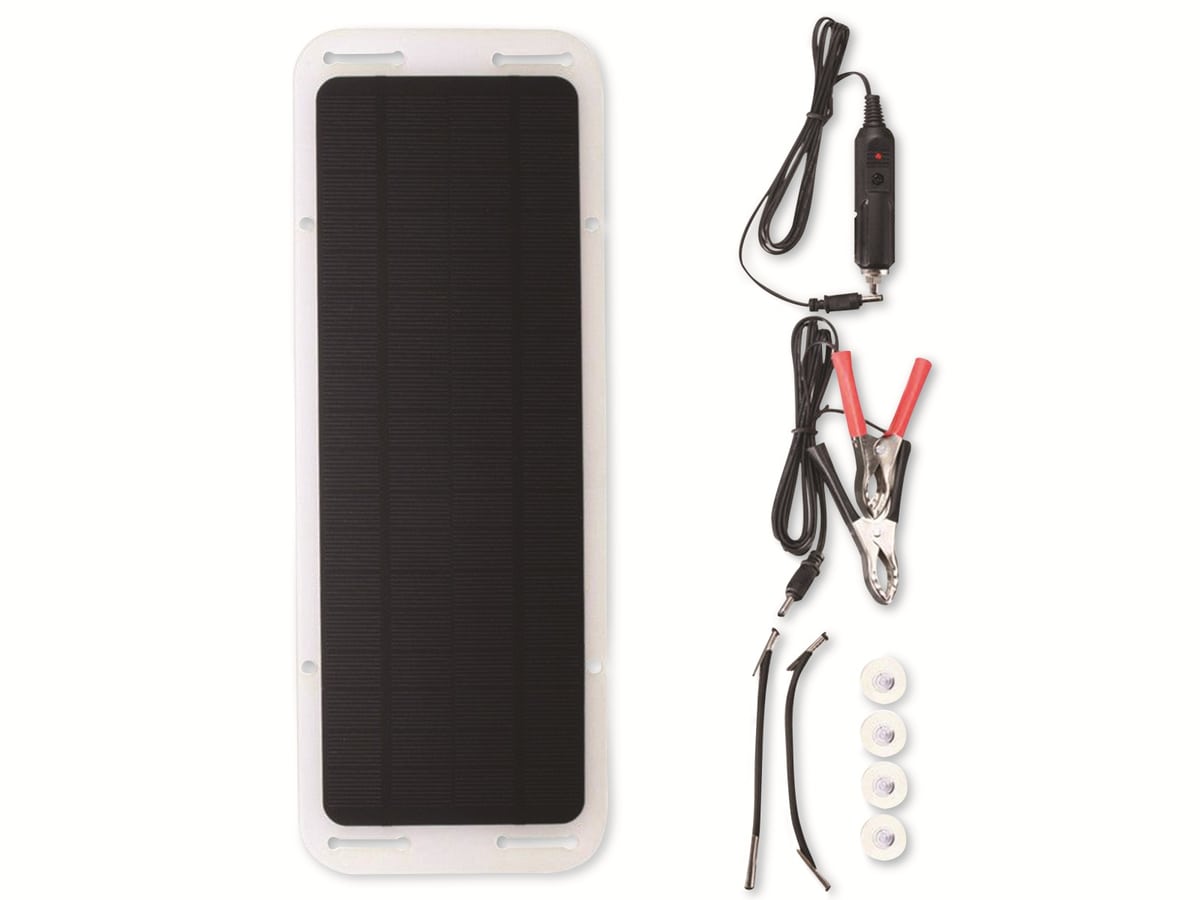 IWH Solarmodul, 12 V, 5 W, mit 2x USB- und 1x USB-C-Anschlüsse