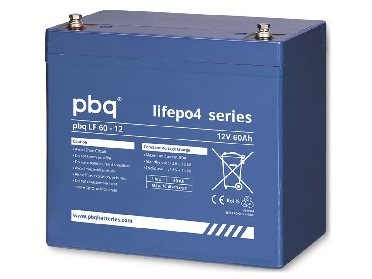 PBQ LiFePO4-Akku, LF60-12, 12,8V/62000mAh