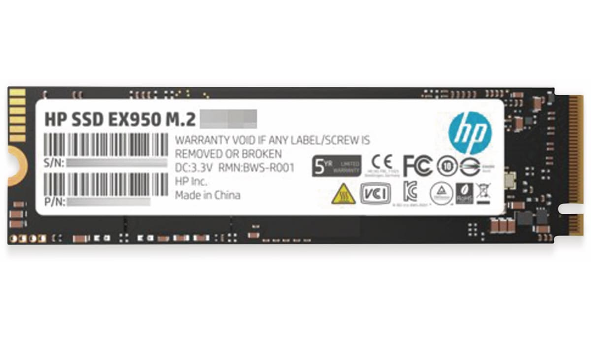 HP M.2 SSD EX950 GAMING, 512 GB, NVMe