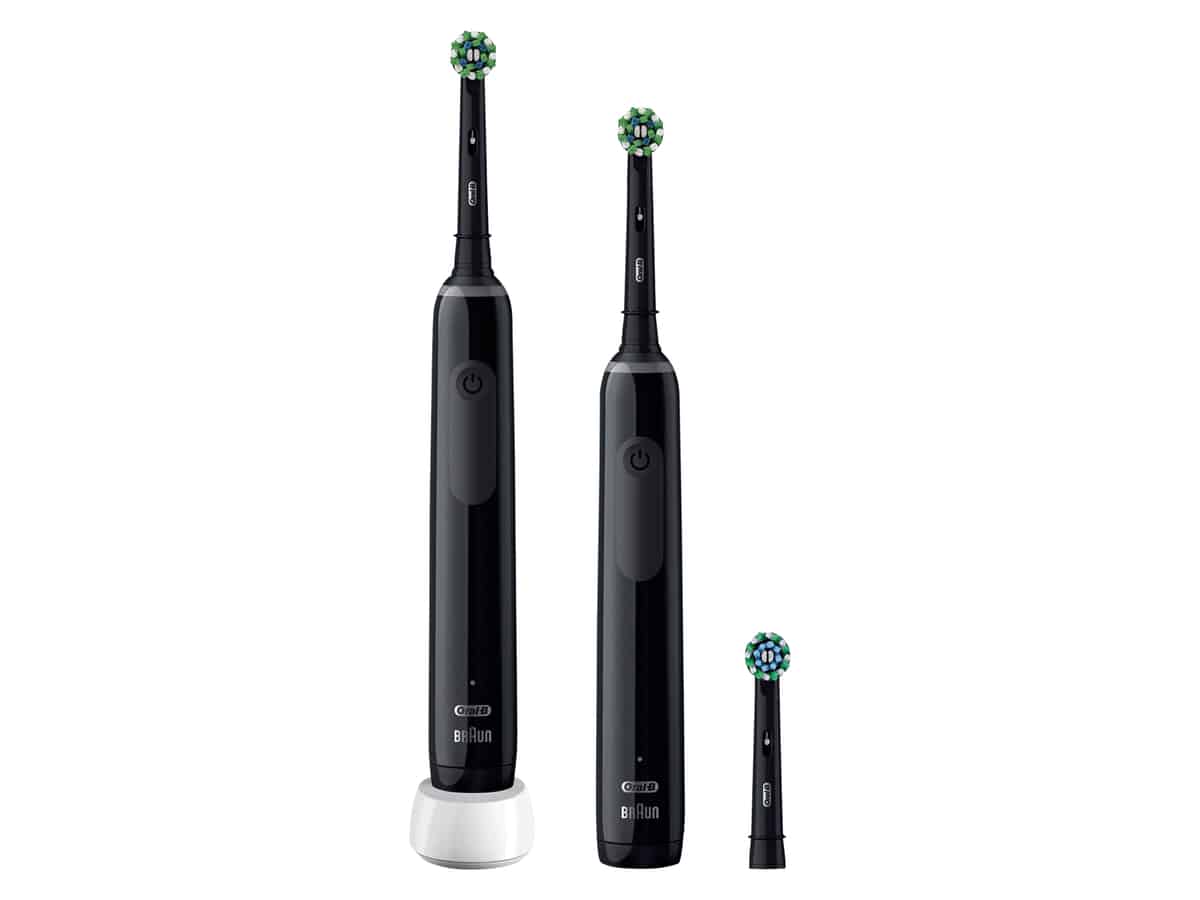 ORAL-B Zahnbürste Pro 3 3900 Duo Gift Edition schwarz, 2 Stück