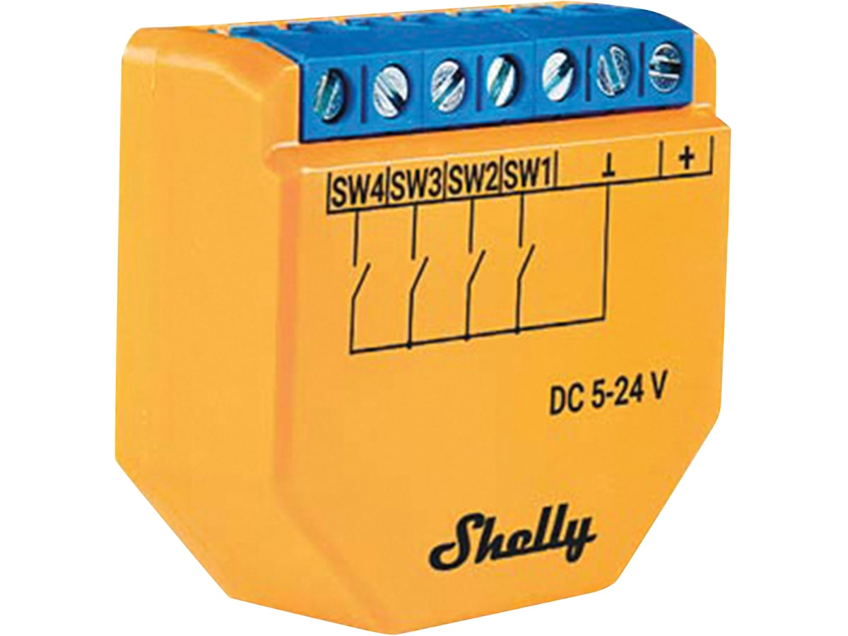 SHELLY WLAN Szenenaktivierer Plus i4 DC, Bluetooth