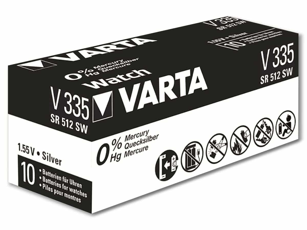 VARTA Knopfzelle Silver Oxide, 335 SR512, 1.55V, 10 Stück