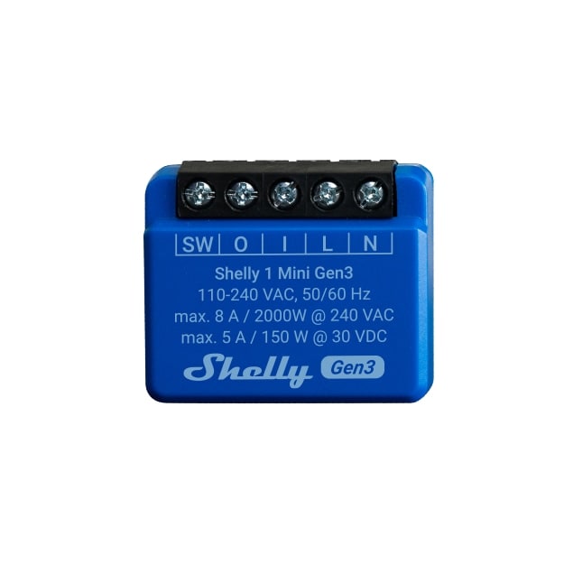 SHELLY WLAN-Schaltaktor 1 Mini Gen 3, blau