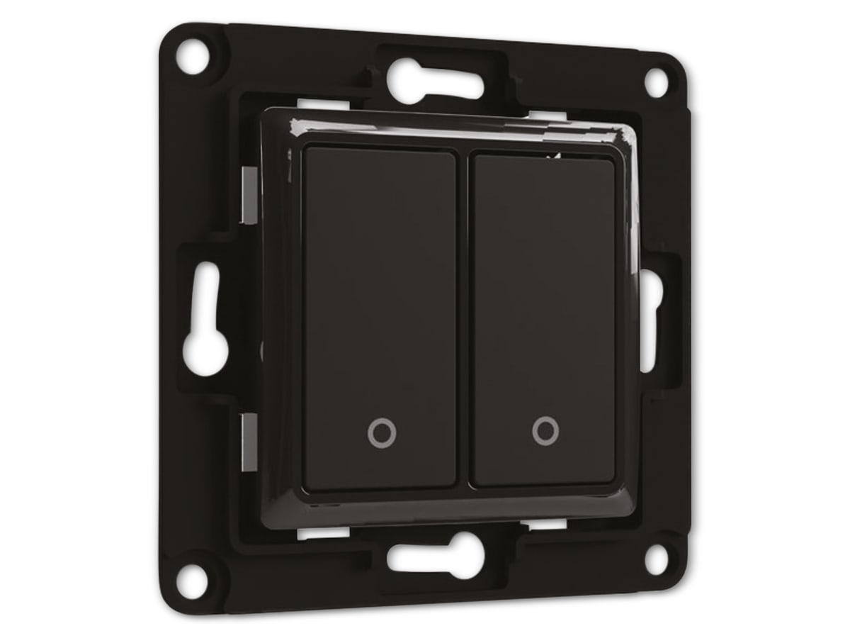 SHELLY Wandtaster Wall Switch 2, schwarz, 2-fach