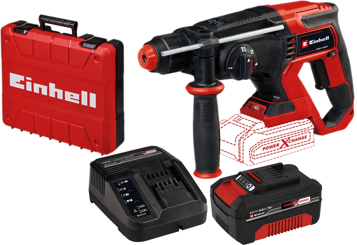 EINHELL Akku-Bohrhammer TE-HD 18/20 Li Kit (1x 4,0 Ah)