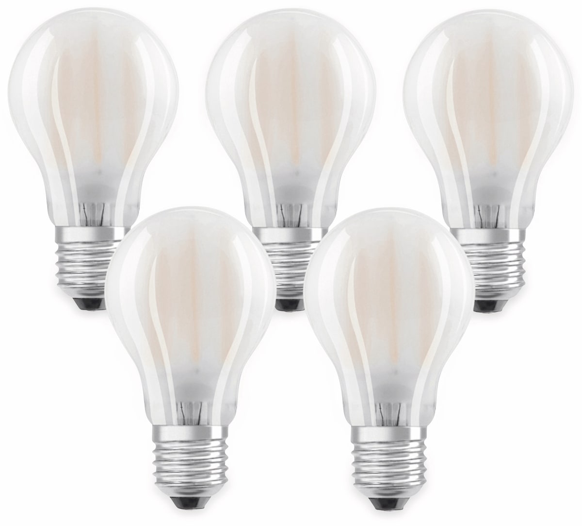 OSRAM LED-Lampe BASE CLAS A, E27, EEK: E, 7W, 806 lm, 2700 K, 5 Stk. matt