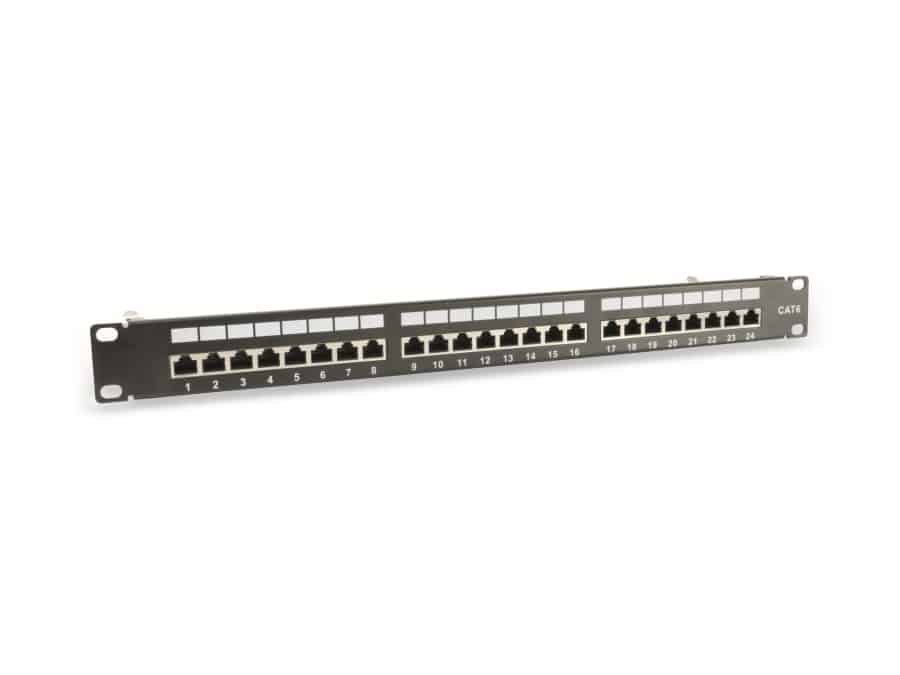 RED4POWER CAT.6 Patchpanel R4-N118S, 24-fach, 19", schwarz