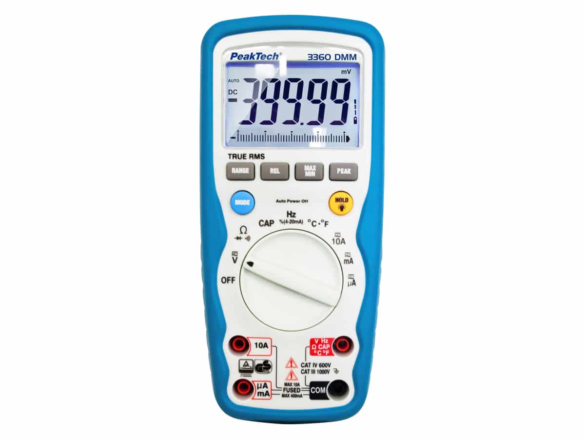 PEAKTECH Multimeter, P 3360, True RMS, IP67, 40000 Counts