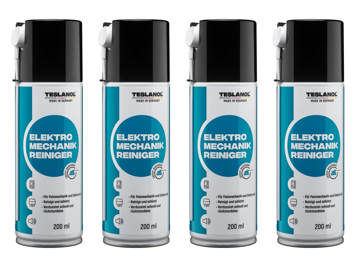 TESLANOL 26017 Elektro-Mechanik-Reinigerspray, 200 ml, 4 Stück