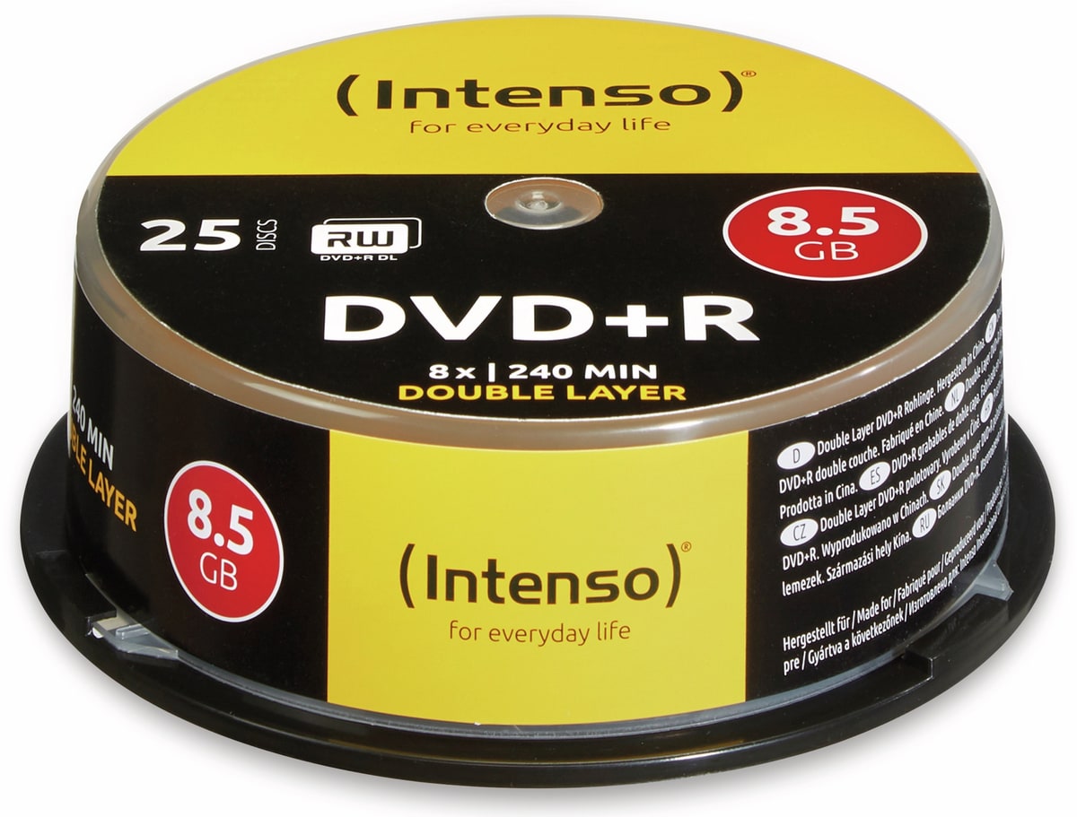 INTENSO DVD+R Spindel (DoubleLayer), 25 Stück