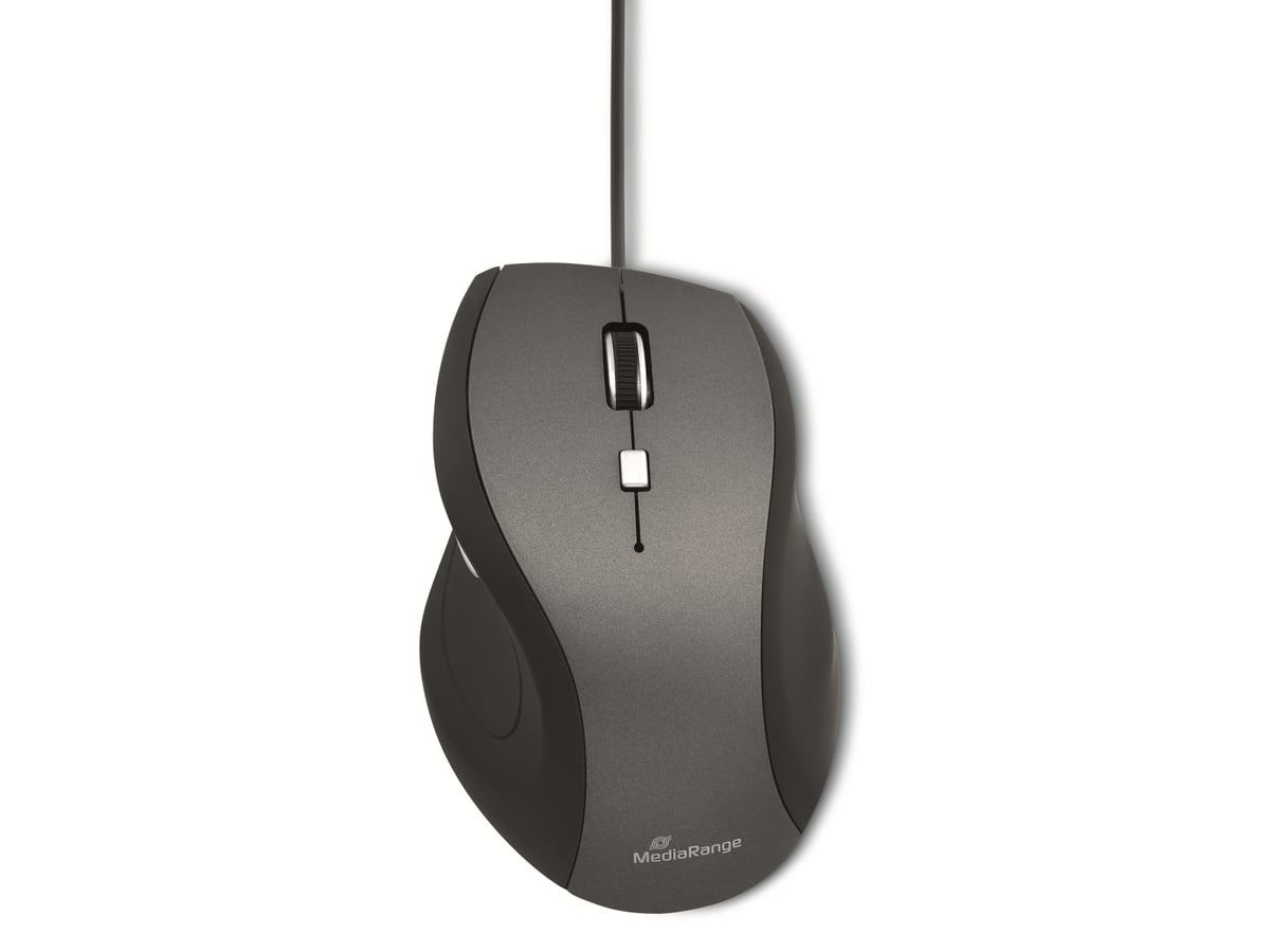 MEDIARANGE USB-Maus MROS202, 5 Tasten, schwarz/grau