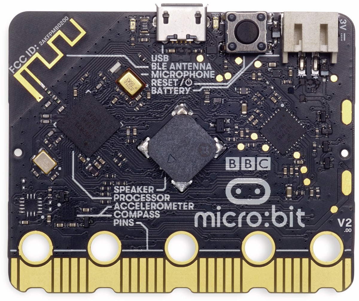 BBC MICRO:BIT 2 in Einzelverpackung (ohne Zubehör) Antistatic Beutel m. Aufkleber