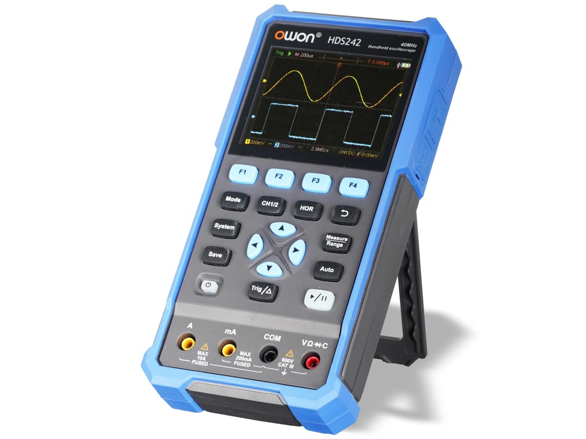 OWON LCD-Oszilloskop mit Multimeter, HDS242, 2-Kanal, 40 MHz