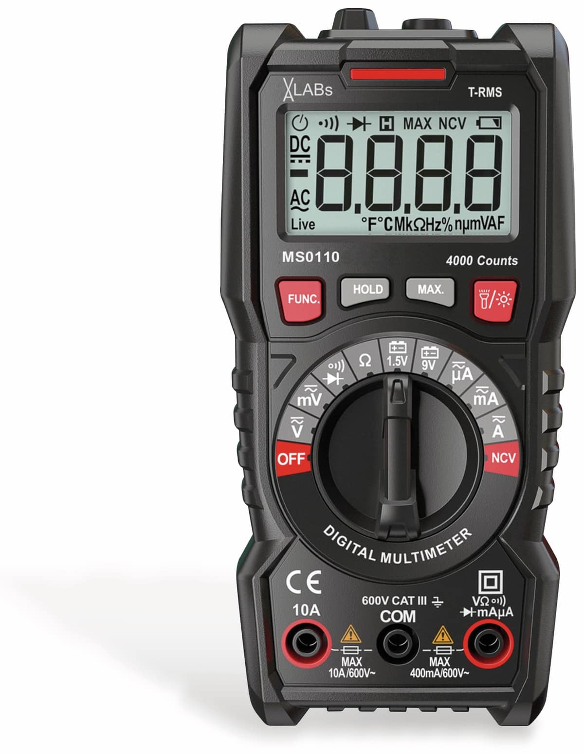 VA LABS MS0110: TrueRMS Digital-Multimeter, 4.000 Counts