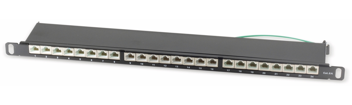 Slim-Patchpanel, CAT.6, 24-Port, 0,5HE, 10"