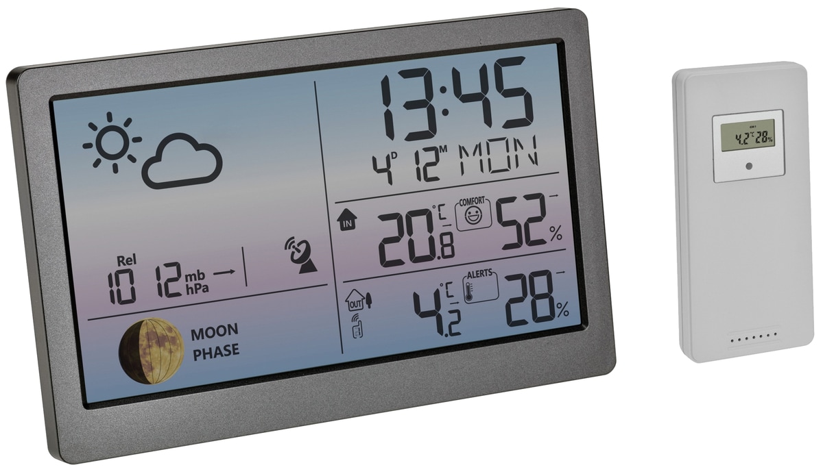 TFA Funk-Wetterstation LUNA SKY, 35.1169.10, grau