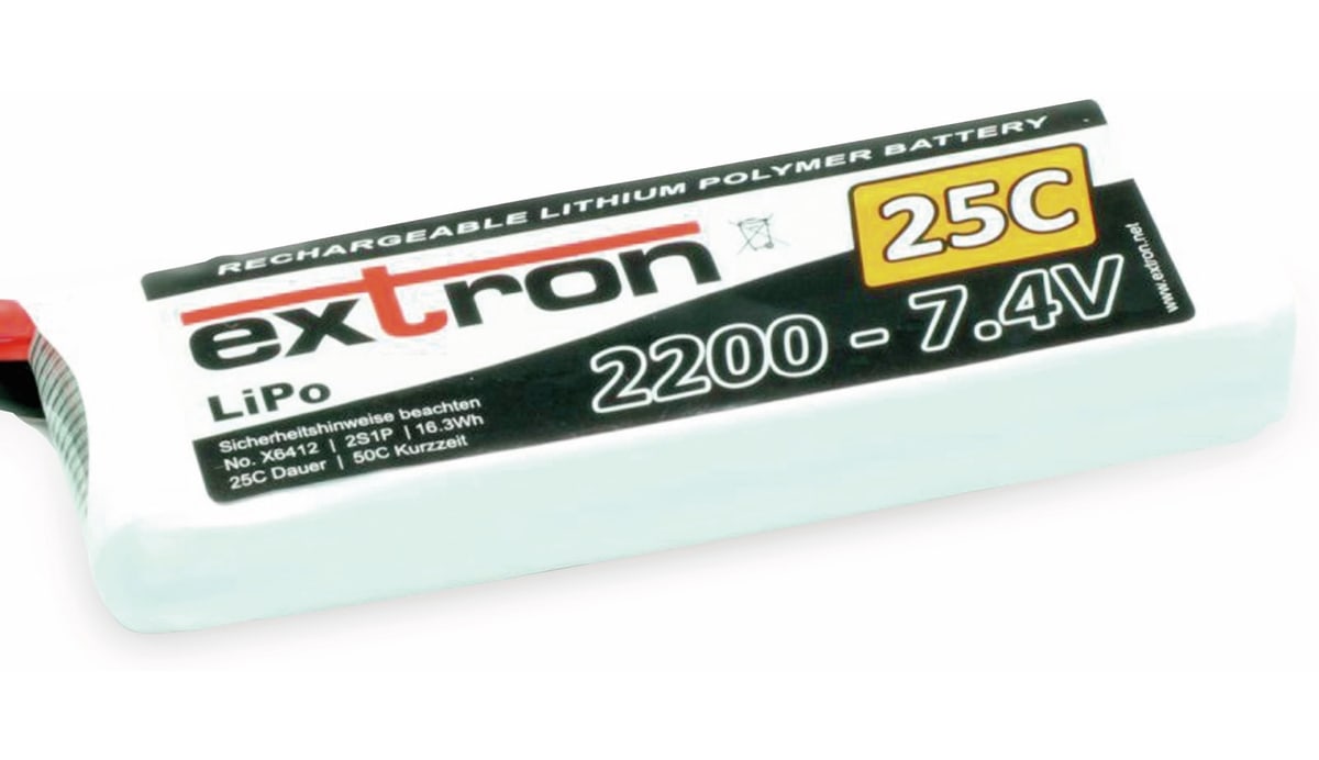 EXTRON LiPo-Akku X2, 7,4V-/2200mAh