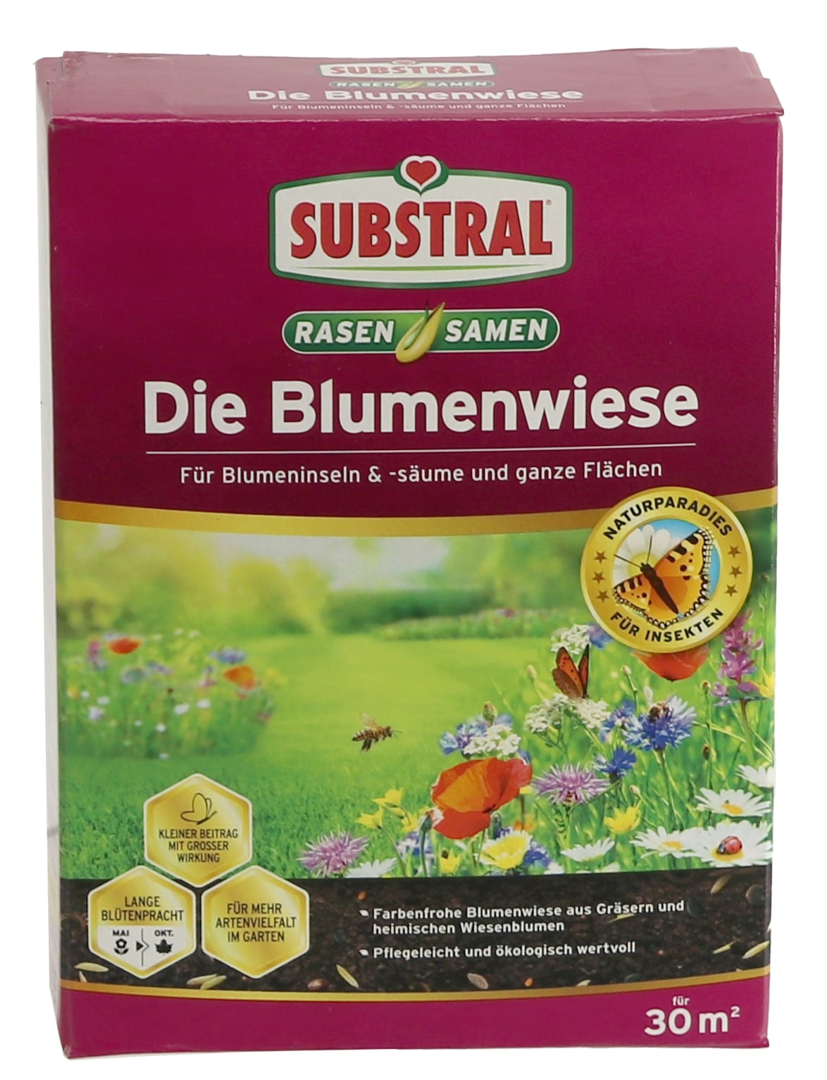 SUBSTRAL Saatmischung Blumenwiese, 300g, bis zu 30m², Rasen und Blumen