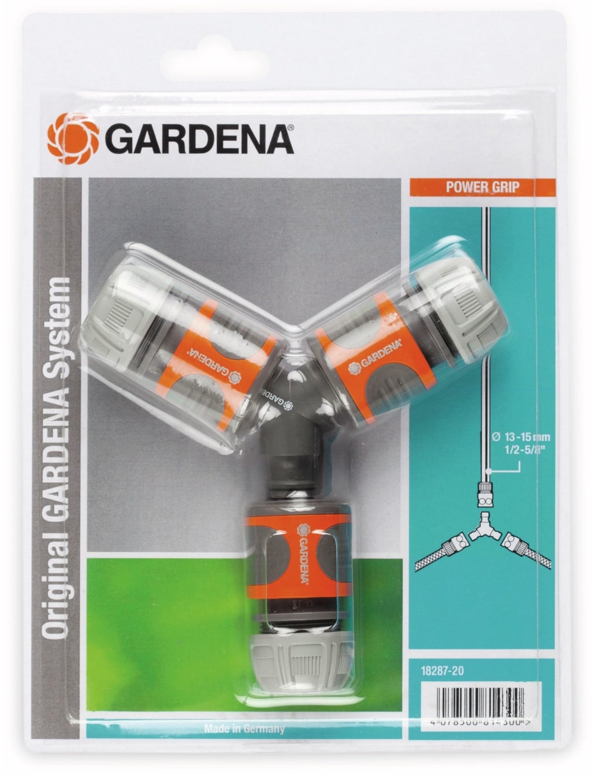 GARDENA Schnellkupplung Y-Verteiler 18287-20, 13 mm (1/2"), 15 mm (5/8")