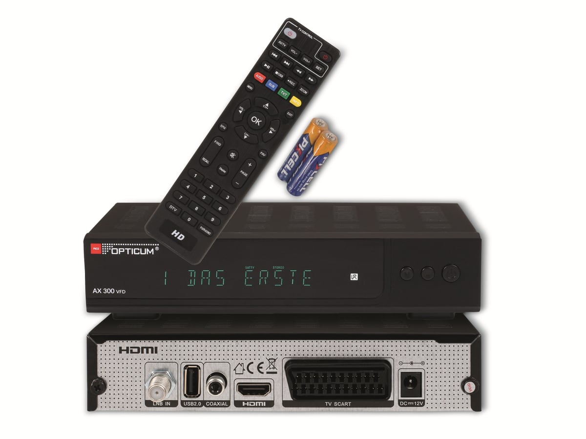 RED OPTICUM DVB-S2 HDTV-Receiver AX 300 VFD