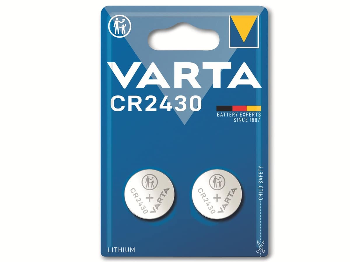 VARTA Knopfzelle Lithium, CR2430, 3V 2 Stück