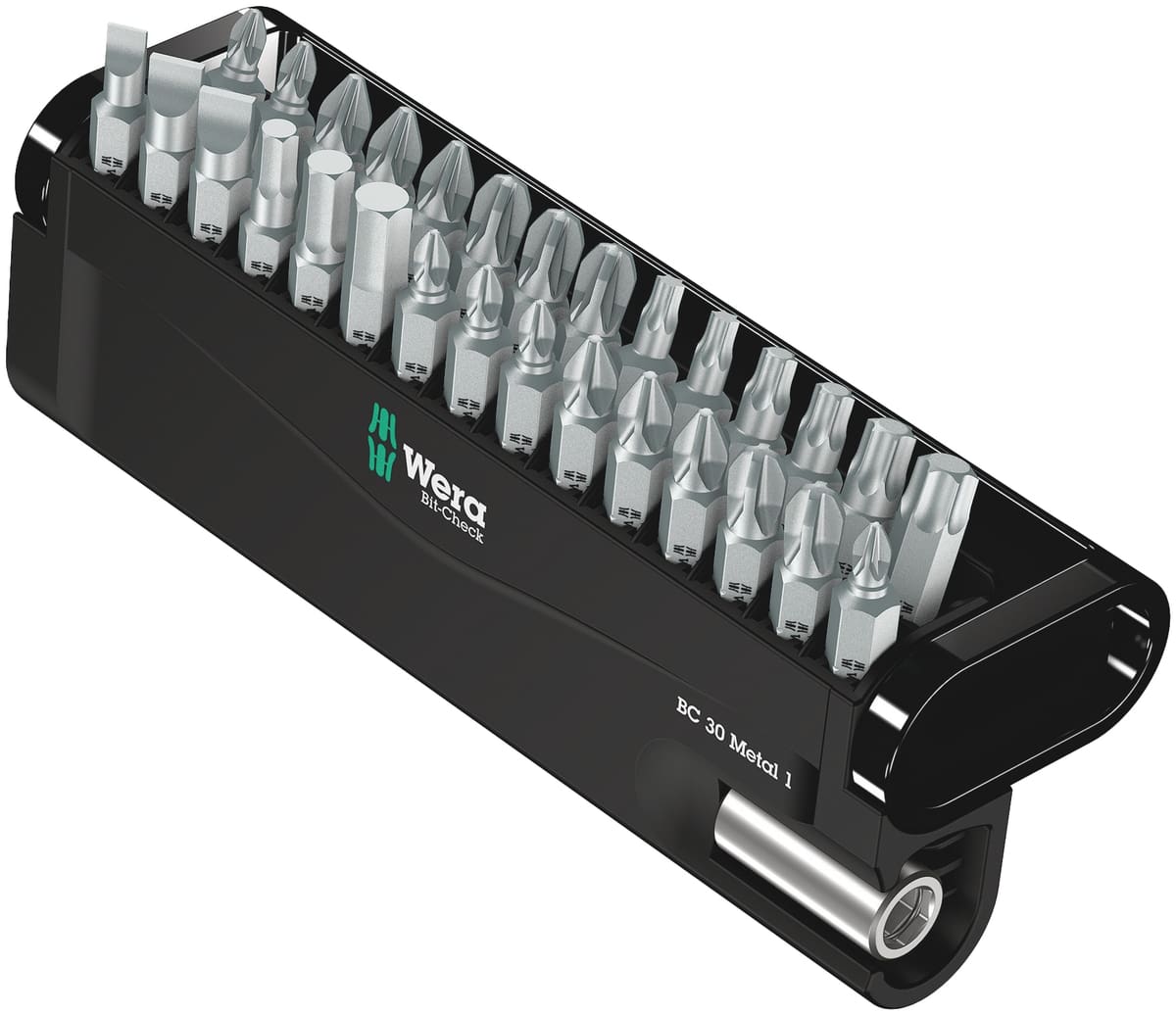 WERA Bit-Set, 05057434001, Bit-Check 30 Metal 1, 30‑teilig