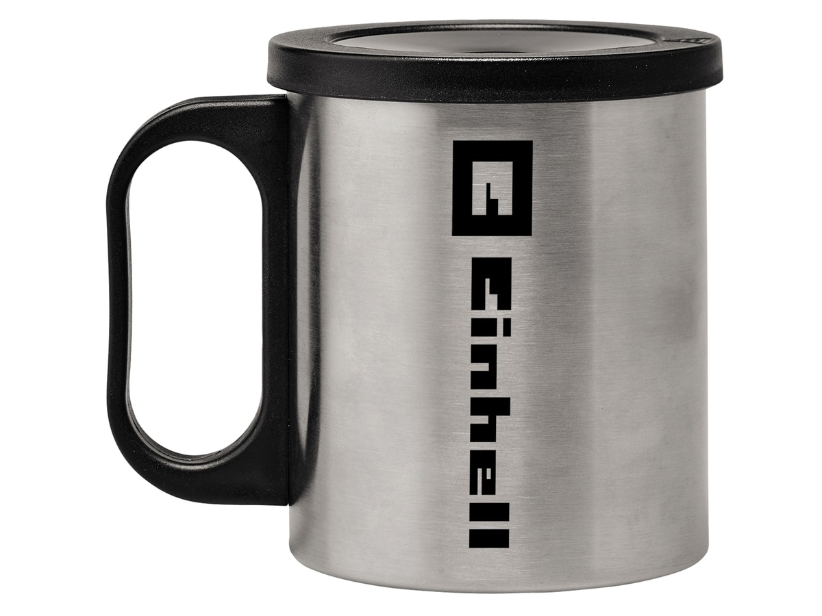 EINHELL Original Kaffeetasse, 240 ml mit Deckel, Edelstahl, staubdicht