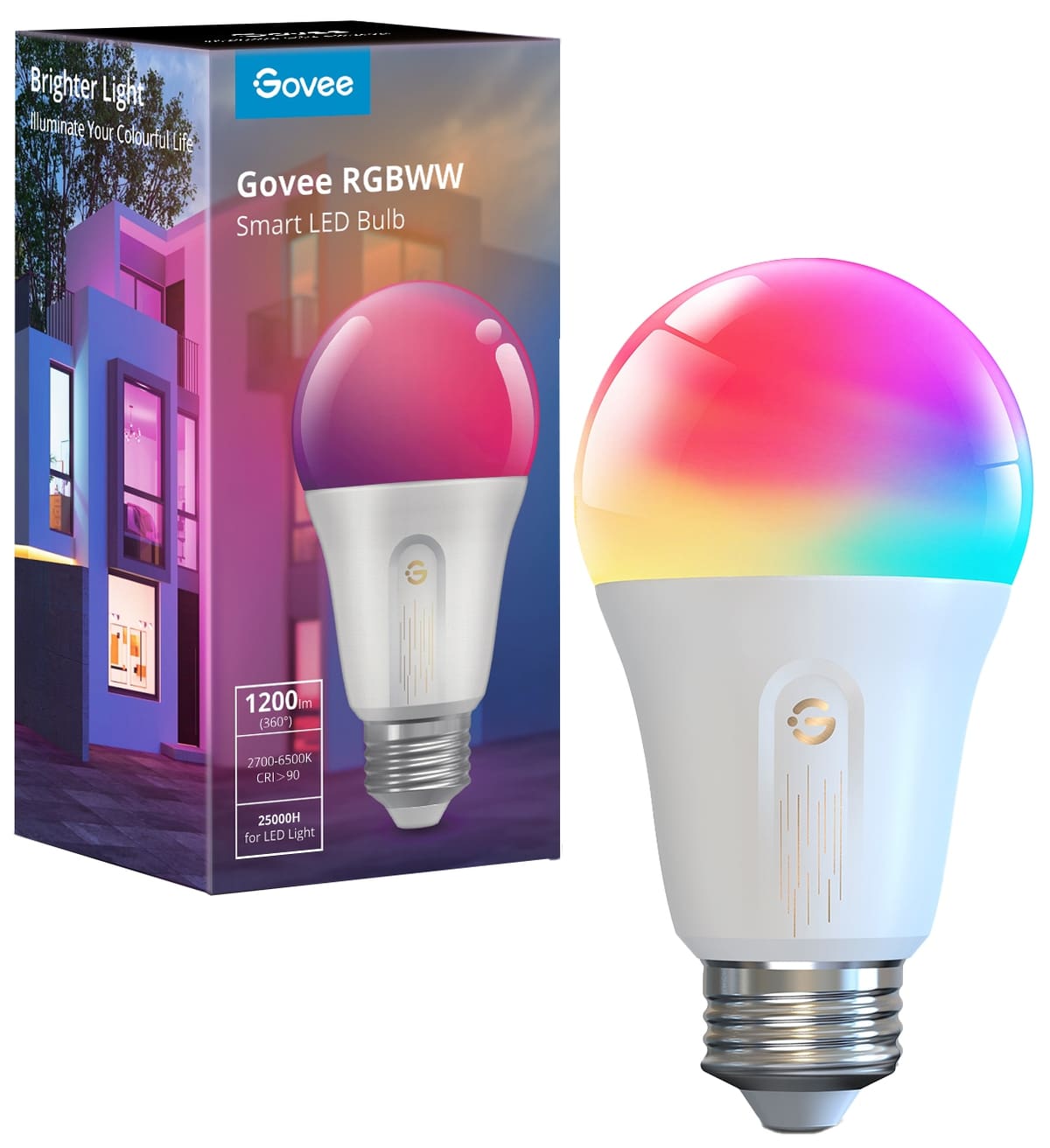 GOVEE LED-Lampe, Bulb, Smart, WLAN, E27, EEK: F, 12 W, 1200 lm, RGBWW