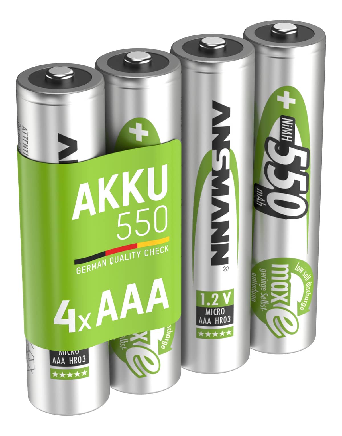 ANSMANN NiMH Akku Micro AAA 550 mAh maxE 4 Stück